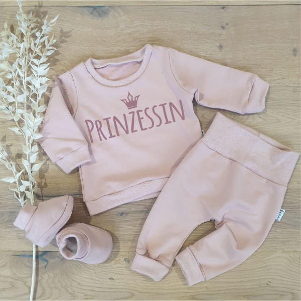 Rose (Rose Melange) - Prinzessin (Rosegold) - Sweater, Jogging Pants und Booties