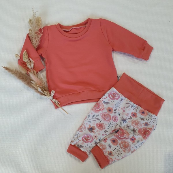 SET - Peach Sweater und Roses Peach (Peach) Jogger