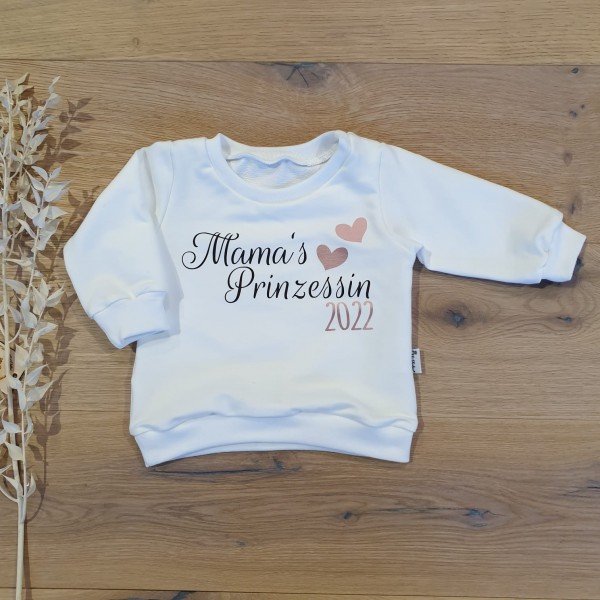 Cremeweiss - Mama's Prinzessin 2023/24 (Schwarz-Rosegold) - Sweater