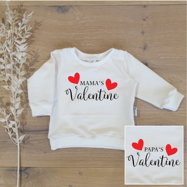 Cremeweiss - Mama's / Papa's Valentine (Schwarz-Rot) - Sweater