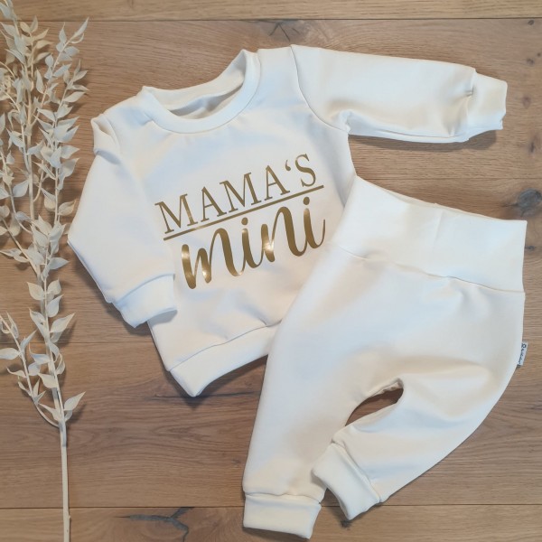 Cremeweiss (Weiss) - Mama's MINI (gold) - Sweater und Jogging Pants