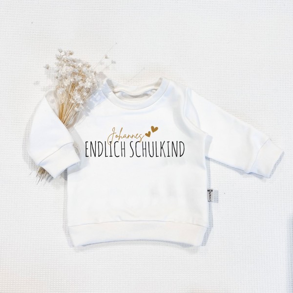 Cremeweiss - Endlich Schulkind (Schwarz-Gold) - Sweater