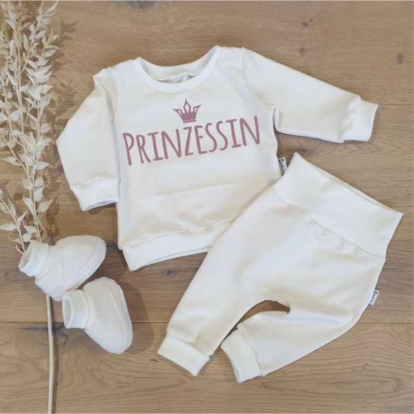 Cremeweiss - Prinzessin (Rosegold) - Sweater, Jogging Pants und Booties