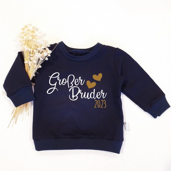 Navy - Großer Bruder 2022/23/24 (Weiss-Gold) - Sweater