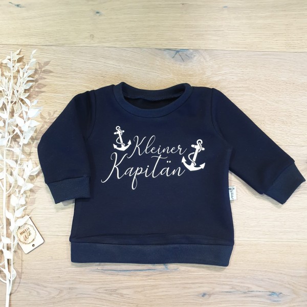 Navy (Navy) - Kleiner Kapitän (Weiss) - Sweater