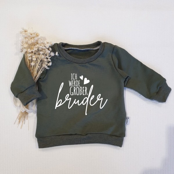 Khaki - Ich werde großer Bruder (weiss) - Sweater