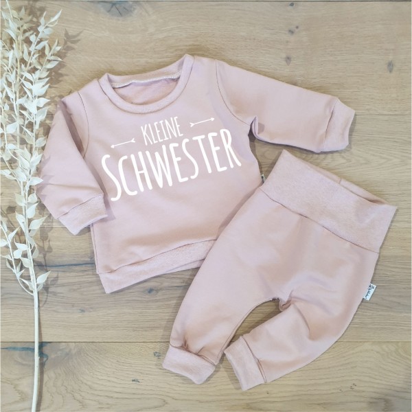 Rose (Rose Melange) - Kleine Schwester (Weiss) - Sweater und Jogging Pants