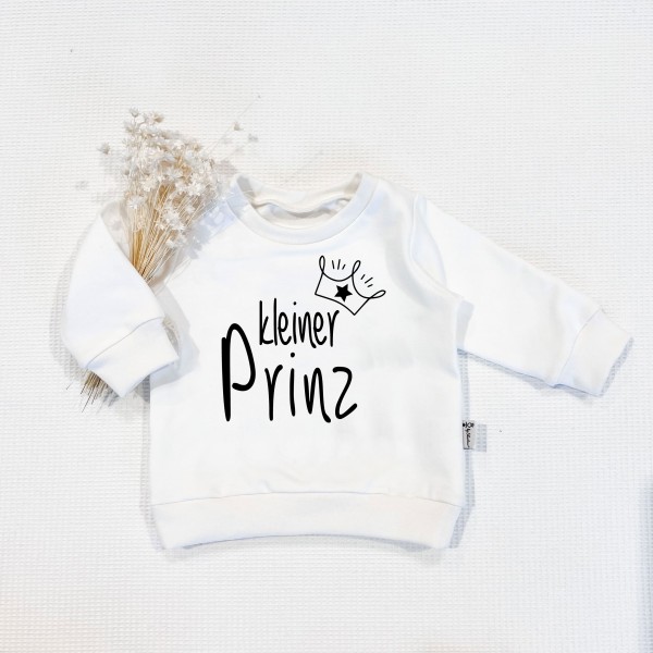 Cremeweiss - Kleiner Prinz - Krone (schwarz) - Sweater Pullover