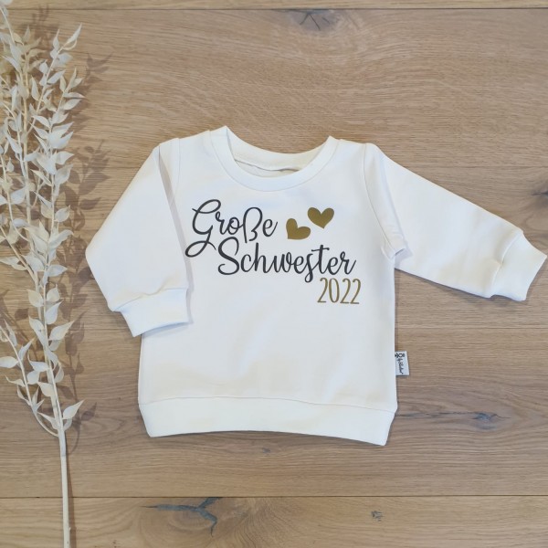 Cremeweiss (Weiss) - Große Schwester 2022/23/24 (Schwarz-gold) - Sweater