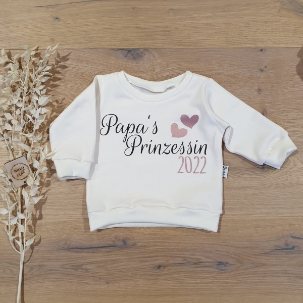 Cremeweiss - Papa's Prinzessin 2023/24 (Schwarz-Rosegold) - Sweater