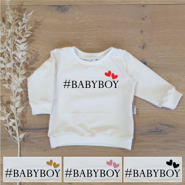 Cremeweiss - #Babyboy (Schwarz) - Sweater
