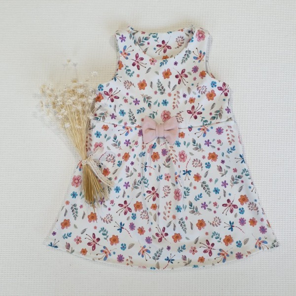Flower Power - Sommer Kleid mit Schleife (Rose)