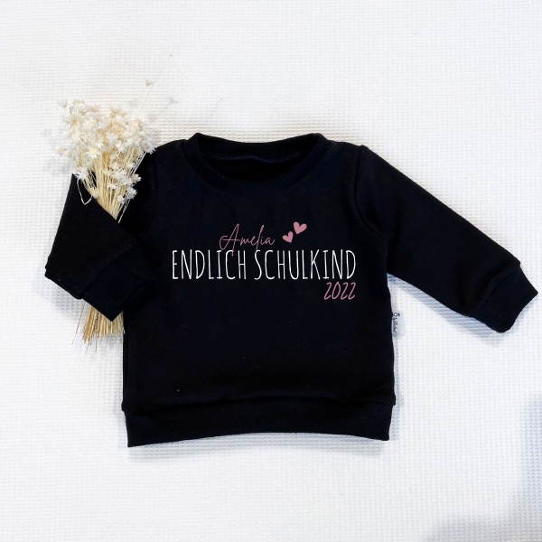 Schwarz - Endlich Schulkind (Weiss-Rosegold) - Sweater