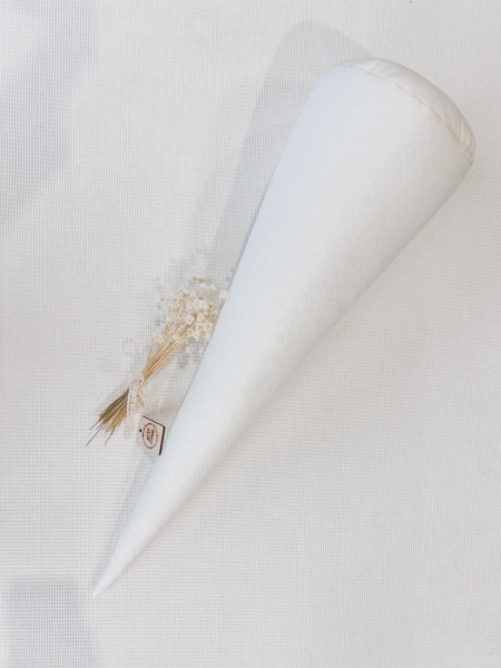 Schul- oder Kitatüten Inlet - Leinen Weiß mit EPS Perlenfüllung