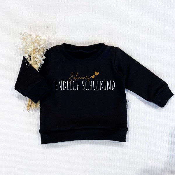 Schwarz - Endlich Schulkind (Weiss-Gold) - Sweater