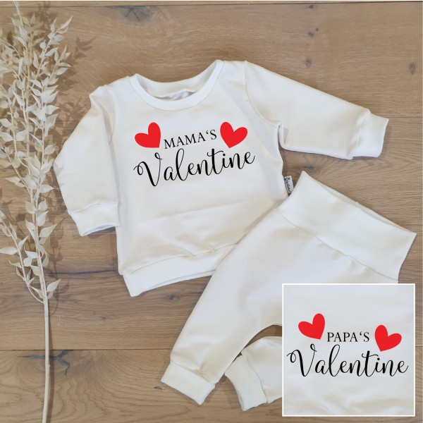 Cremeweiss - Mama's / Papa's Valentine (schwarz-rot) - Sweater und Jogging Pants