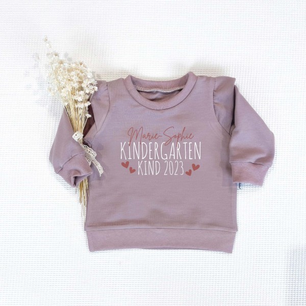 Nude - Kindergartenkind (Weiss-Rose) - Sweater mit Rüschen