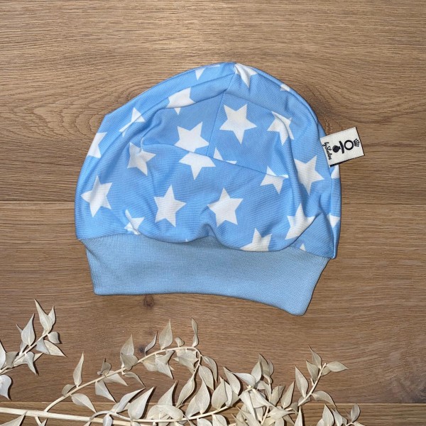 Sale Mütze Größe 38-44 - Hellblau große Sterne (hellblau)