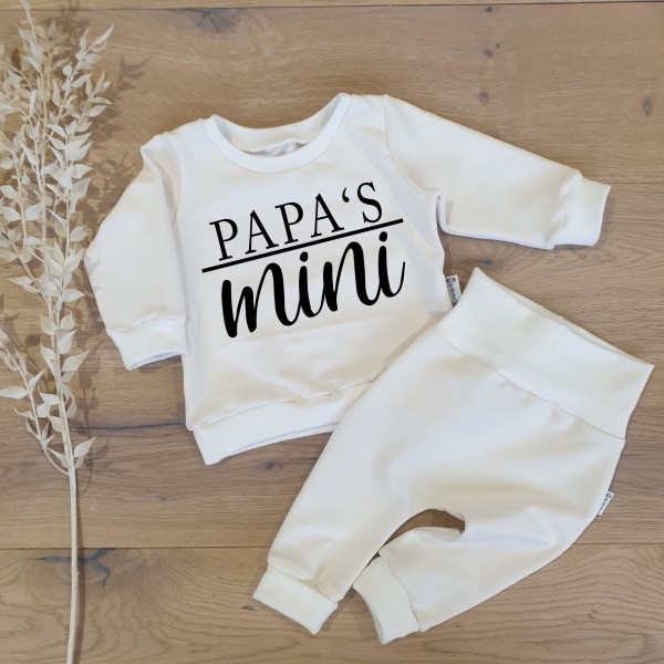 Cremeweiss - Papa's Mini (schwarz) - Sweater und Jogging Pants