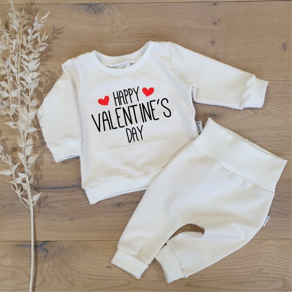 Cremeweiss - Happy Valentine's Day (schwarz-rot) - Sweater und Jogging Pants