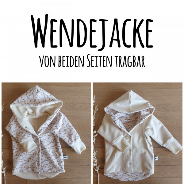 Schwalben (A) - French Terry Cremeweiss (B) (Bund Weiss) - Wende oder Jacke