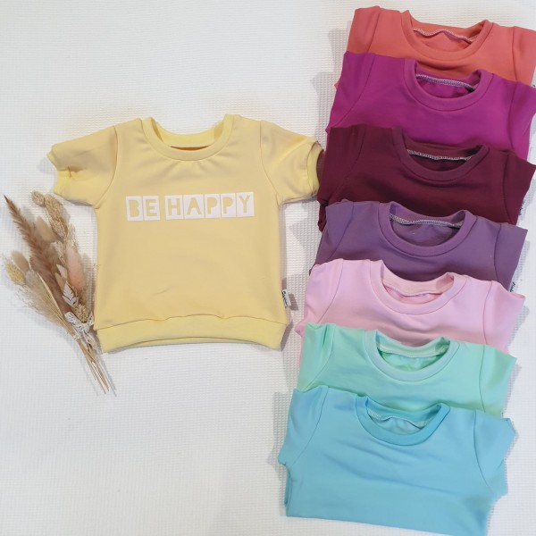 Shirt - Be Happy (w) - in 8 tollen neuen Farben - mit 3D Plott oder Normal