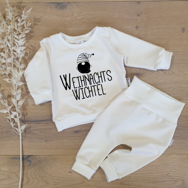 Cremeweiss (weiss) - Weihnachtswichtel (Schwarz) - Sweater und Jogging Pants