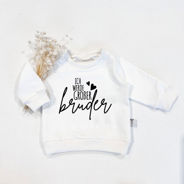 Cremeweiss - Ich werde großer Bruder (schwarz) - Sweater Pullover