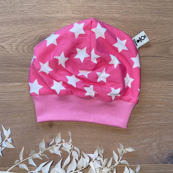 Sale Mütze Größe 38-44 - Rosa große Sterne (rosa)